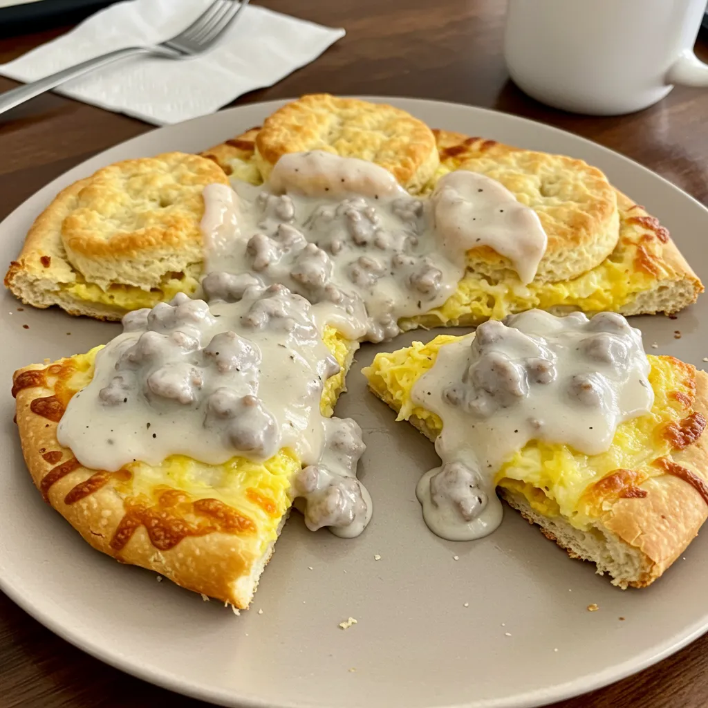 BEST RECIPE for Biscuits & Sausage Gravy Breakfast Pizza - secondary view